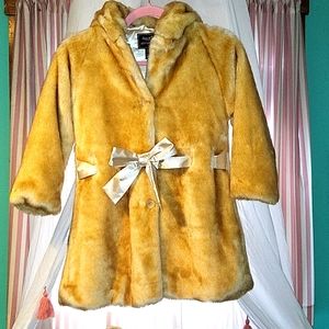Girls faux fur dress coat